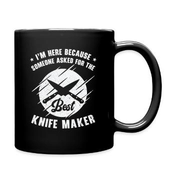 Messer Selbst Schmieden Damast Stahl Schmied - Tasse einfarbig - Schwarz - Rechts