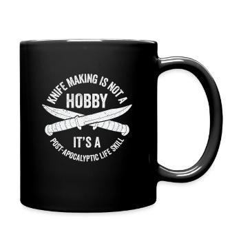 Messer Selbst Schmieden Damast Stahl Schmied - Tasse einfarbig - Schwarz - Rechts