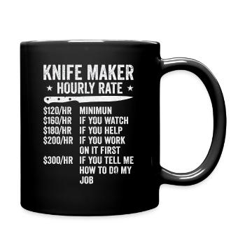 Messer Selbst Schmieden Damast Stahl Schmied - Tasse einfarbig - Schwarz - Rechts