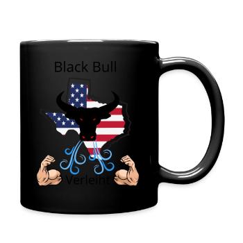 Texas Longhorn mit Power - Tasse einfarbig - Schwarz - Rechts
