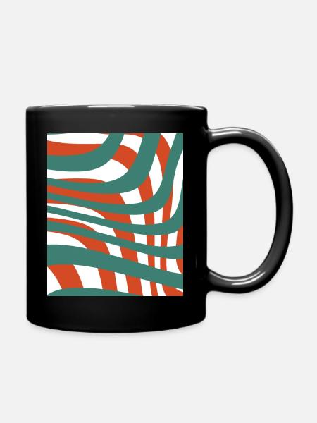 Gemischte gewellte Muster - Tasse einfarbig - Schwarz