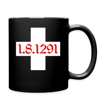 Schweiz T-shirt Geschenkidee - Tasse einfarbig - Schwarz - Rechts