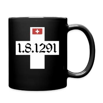 Schweiz T-shirt Geschenkidee - Tasse einfarbig - Schwarz - Rechts
