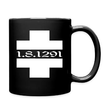 Schweiz T-shirt Geschenkidee - Tasse einfarbig - Schwarz - Rechts
