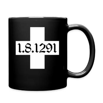 Schweiz T-shirt Geschenkidee - Tasse einfarbig - Schwarz - Rechts