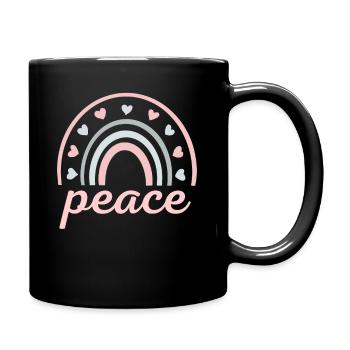 peace and love rainbow - Mug uni - noir - Droite