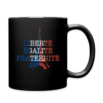 Liberte Egalite Fraternite Eiffel Tower - Full Colour Mug - black - Right