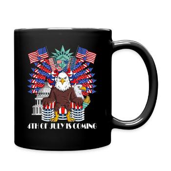 Bald Eagle Throne Of July USA Chemise patriotique - Mug uni - noir - Droite