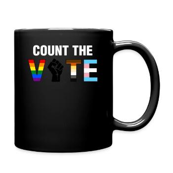 Count The Vote LGBTQ - Full Colour Mug - black - Right