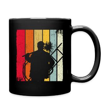 Schornsteinfeger Schornstein Retro Kaminfeger Gesc - Tasse einfarbig - Schwarz - Rechts