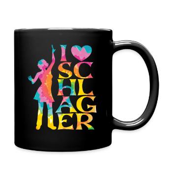 Schlager Schlagermusik Schlagerfan Party Outfit - Tasse einfarbig - Schwarz - Rechts