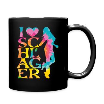 Schlager Schlagermusik Schlagerfan Party Outfit - Tasse einfarbig - Schwarz - Rechts