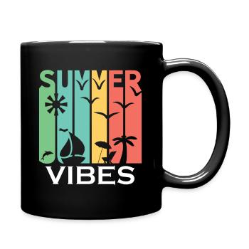 Sommer Sommerzeit Sonne Urlaub - Tasse einfarbig - Schwarz - Rechts