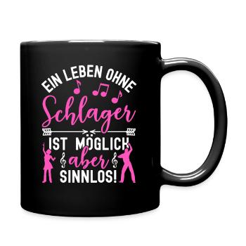 Schlager Schlagermusik Schlagerfan Schlagerparty - Tasse einfarbig - Schwarz - Rechts
