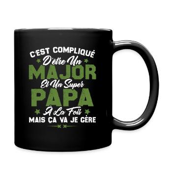 Papa Major Cadeau Humour Fête Des Pères - Mug uni - noir - Droite