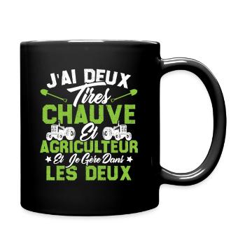 Chauve Agriculteur / Humour Cadeau Agriculture - Mug uni - noir - Droite
