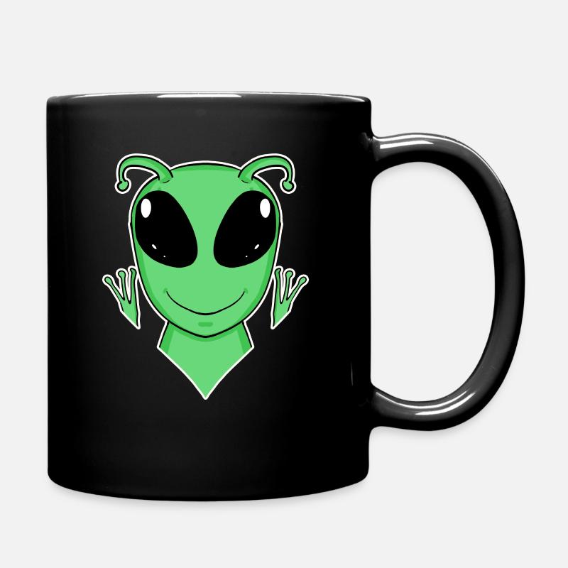 Alien Kopf - Tasse einfarbig - Schwarz