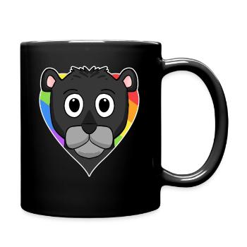Schwarzer Panther Lgbt Regenbogen Farben - Tasse einfarbig - Schwarz - Rechts
