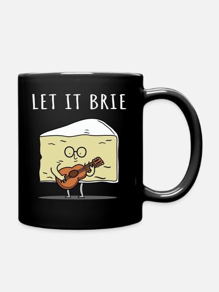 Let It Brie Cheese Musicien avec guitare - Mug uni - noir