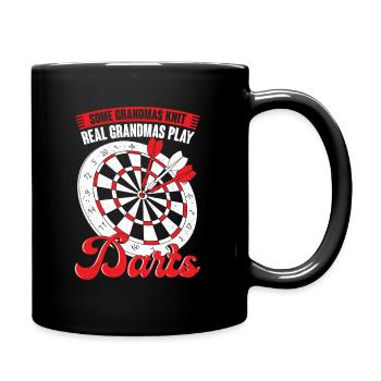 Dart Dartspielerin Oma Darts Großmutter Geschenk - Tasse einfarbig - Schwarz - Rechts