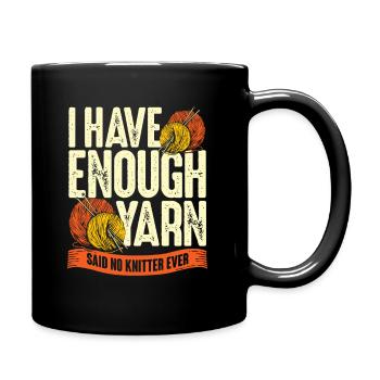 Funny Yarn Knitting Hobby Knitter Gift - Full Colour Mug - black - Right
