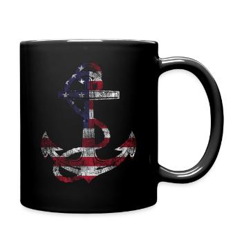 Immer noch Seemann Seeschiff Schiff Flagge Amerika - Tasse einfarbig - Schwarz - Rechts
