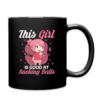 This Girl Is Good At Sucking Balls Kawaii Boba Tea - Full Colour Mug - black - Right
