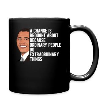 Barack Obama Saying Democratic Voter - Full Colour Mug - black - Right