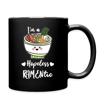 Hopeless Ramentic Cute Kawaii Ramen Pun - Full Colour Mug - black - Right