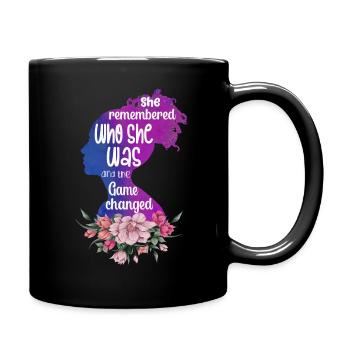 She Remembered Who She Was And The Game Changed - Full Colour Mug - black - Right
