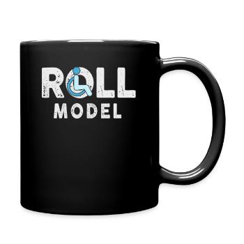 Roll Model Disability Awareness PWD Wheelchair - Full Colour Mug - black - Right