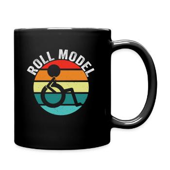 Roll Model Disability Awareness PWD Wheelchair - Full Colour Mug - black - Right