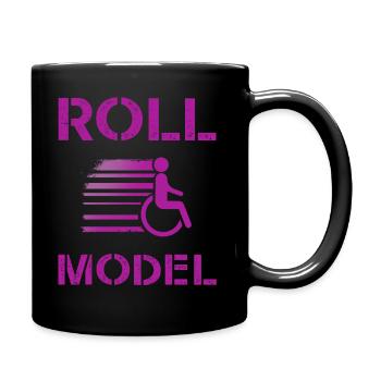 Roll Model Disability Awareness PWD Wheelchair - Full Colour Mug - black - Right