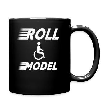 Roll Model Disability Awareness PWD Wheelchair - Full Colour Mug - black - Right