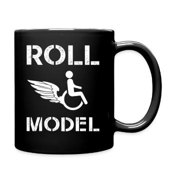 Roll Model Disability Awareness PWD Wheelchair - Full Colour Mug - black - Right