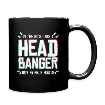 Funny Heavy Metal Headbanging - Full Colour Mug - black - Right