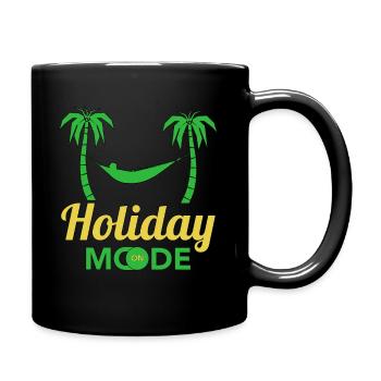 Holiday Fashion Hammock under Palm Trees - Full Colour Mug - black - Right