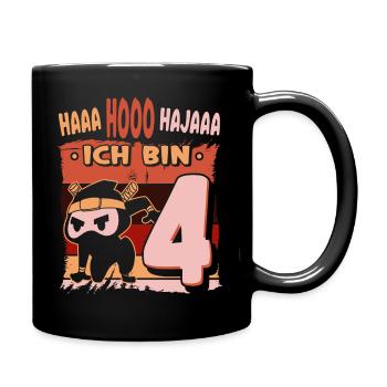 Vierter Geburtstag Junge 4 Jahre Alt - Tasse einfarbig - Schwarz - Rechts