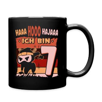 Siebter Geburtstag Junge 7 Jahre Alt - Tasse einfarbig - Schwarz - Rechts