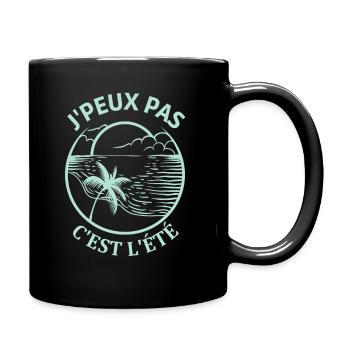Humour été plage soleil - Mug uni - noir - Droite