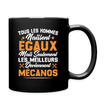 Les Hommes Naissent Egaux - Les Meilleurs Mécanos - Mug uni - noir - Droite
