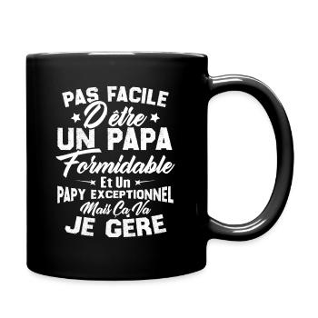 Un papa formidable et un papy exceptionnel - Mug uni - noir - Droite
