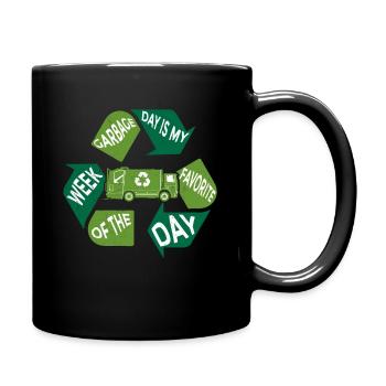 Funny Trucker Trash Waste Garbage Recycling Truck - Tasse einfarbig - Schwarz - Rechts