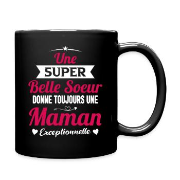 Belle soeur future maman cadeau drôle annonce mère - Mug uni - noir - Droite
