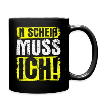 n scheiß muss ich coole Sprüche für Arbeit & Schul - Tasse einfarbig - Schwarz - Rechts