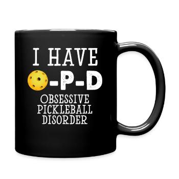 Obsessive Pickleball Disorder OPD Player - Full Colour Mug - black - Right