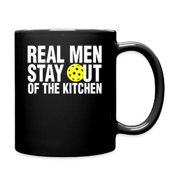 Real Men Stay Out Of The Kitchen Funny Pickleball - Full Colour Mug - black - Right