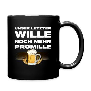 Noch Mehr Promille - Lustiger Bier Spruch - Tasse einfarbig - Schwarz - Rechts