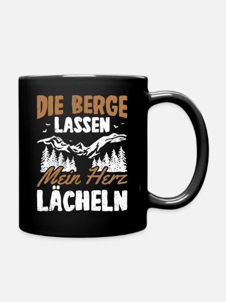 Die Berge Lassen Mein Herz Lächeln Wanderer Spruch - Tasse einfarbig - Schwarz