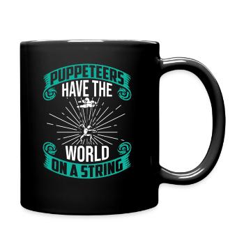 Bauchredner und Marionetten - Tasse einfarbig - Schwarz - Rechts